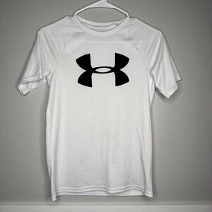 Under Armour Youth Performance Shirt | Kids Large White HeatGear Tee Sport